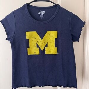 University of Michigan Cropped Tee - Blue84 - Size Small
